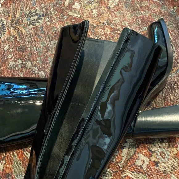 NWT Marc Jacobs Maryna Tall Black Heeled Boots with Glossy Patent Leathe… - Picture 11 of 17